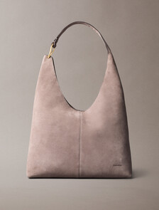 Large Soft Suede Shoulder Bag, Moonstruck Suede, hi-res