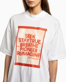 Hybrid Comfort Slogan Boyfriend Tee, Bright White, hi-res