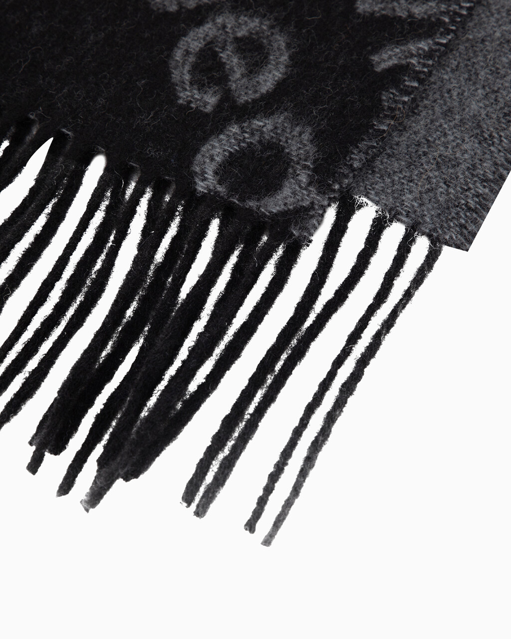 All Over Print Wool Scarf, BLACK, hi-res