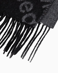 All Over Print Wool Scarf, BLACK, hi-res