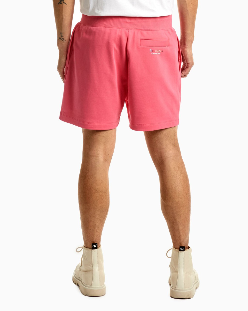 Pride Monogram Sweat Shorts, Pink Flambe, hi-res