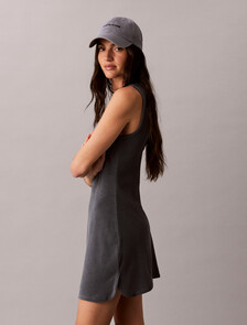 Towel Terry Scoop Back Mini Dress, Turbulence, hi-res