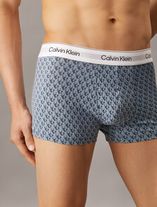 Icon Cotton Stretch Trunks 2 Pack, Glacier/ PLUSH MONOGRAM VINTAGE INDIGO, hi-res