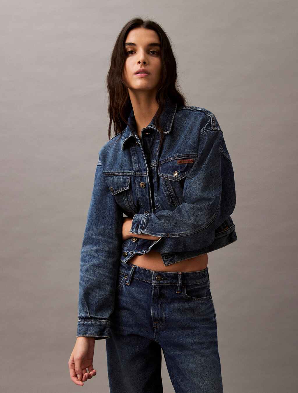 90s Denim Trucker Jacket, CK NO05, hi-res