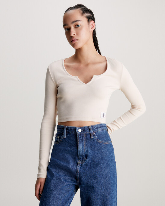 Slim Ribbed Long Sleeve Top