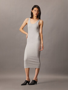 Rib Knit Slip Dress, BC06 Grey Heathers, hi-res
