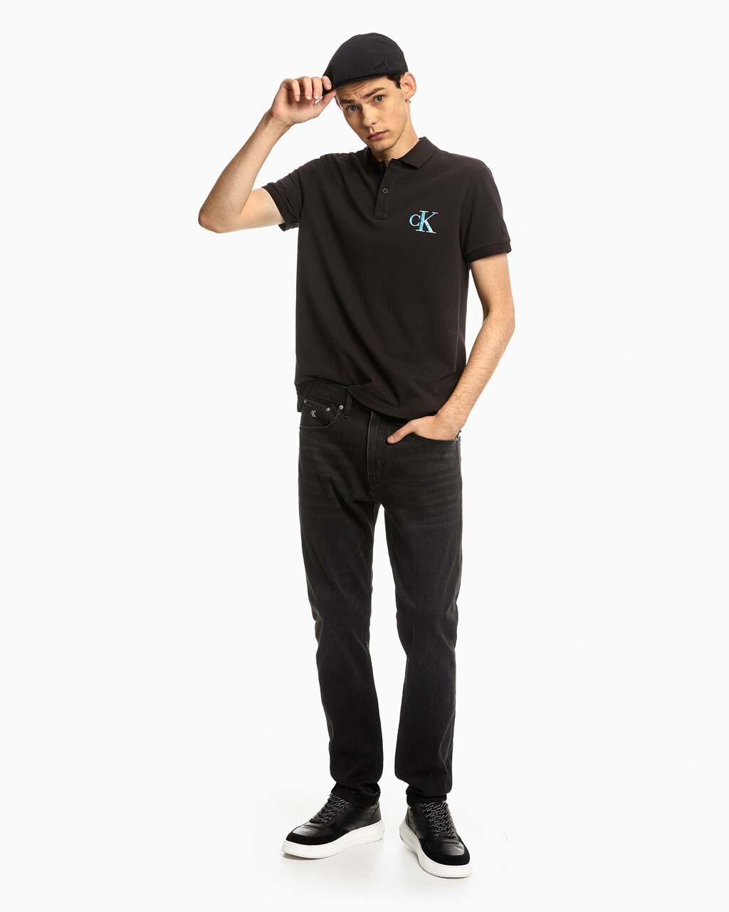 SPLASH MONOGRAM POLO, Ck Black, hi-res