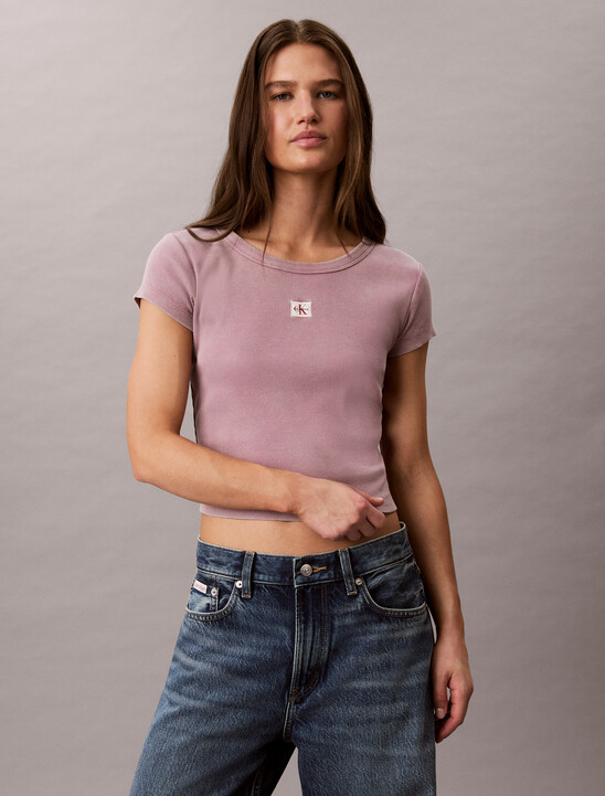 Slim Ribbed Washed Cotton T-shirt
