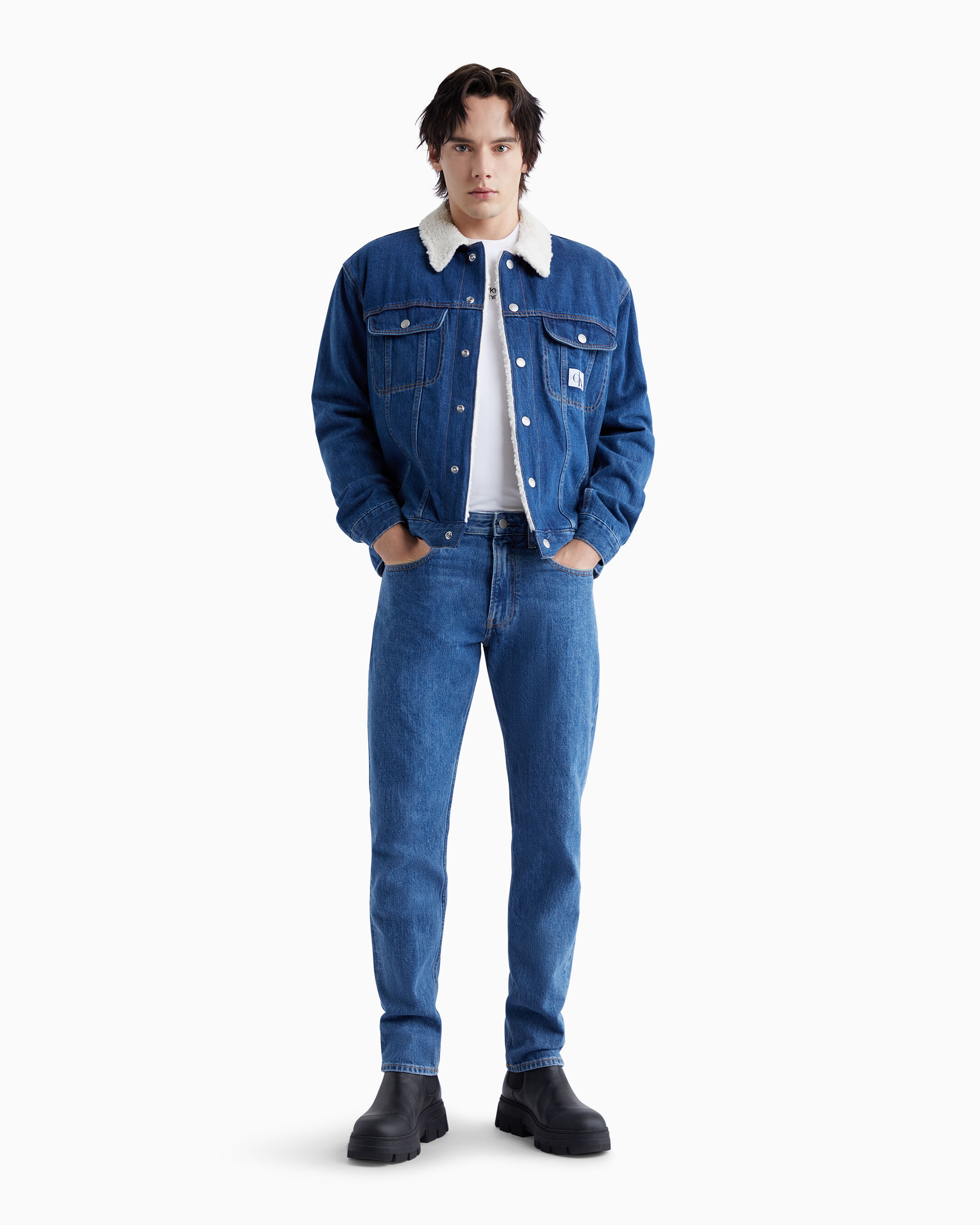 Mens jean jacket calvin store klein