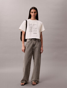 Cropped Boxy Graphic Tee, Tofu, hi-res