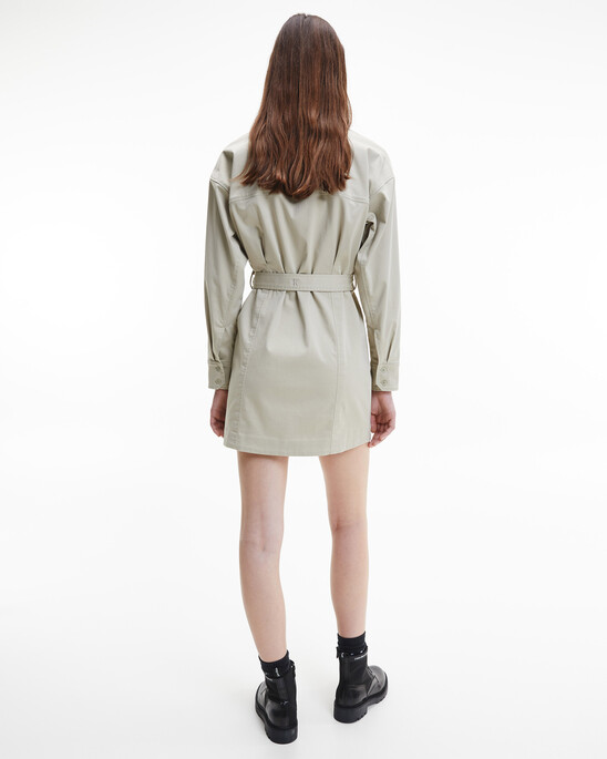 Badge Belted Shirt Dress