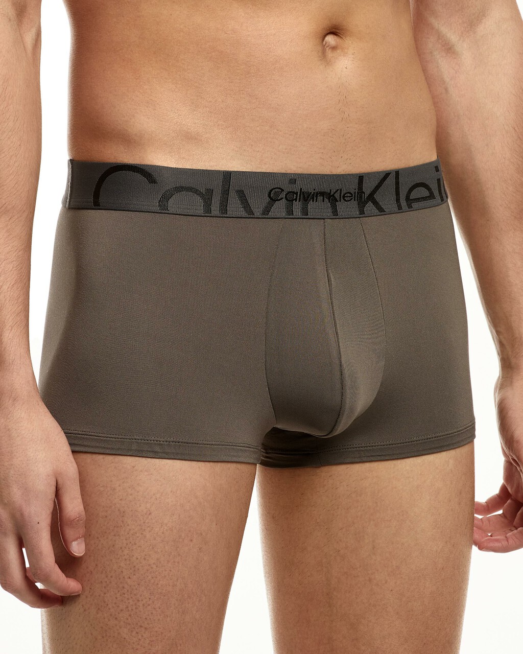 Embossed Icon Microfiber Low Rise Trunks, Grey Sky, hi-res