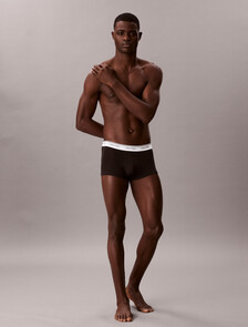 Cotton Stretch Balance Low Rise Trunks 3 Pack, BLACK/MONOGRAM OUTLINE BLACK/TURBULENCE, hi-res