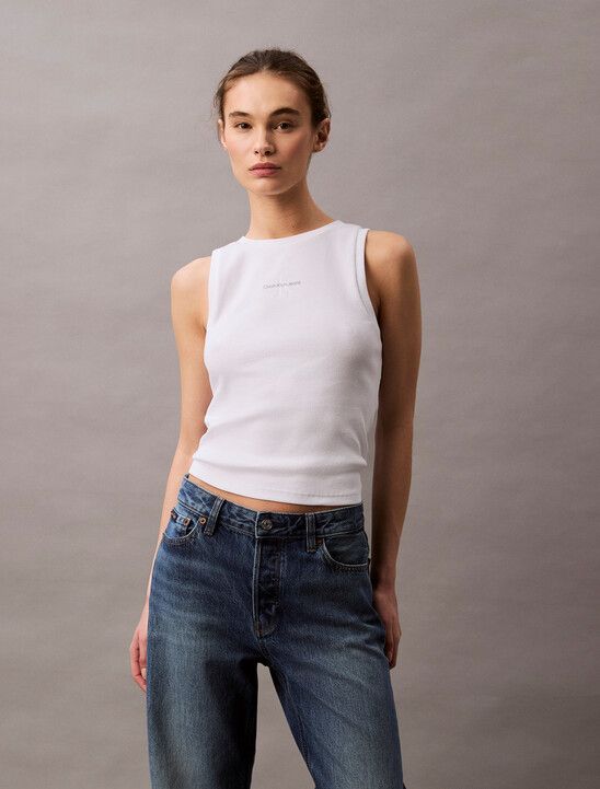 Monogram Rib Knit Tank Top
