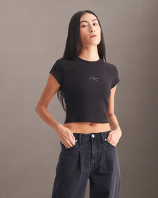 Monogram Baby Tee, Ck Black, hi-res