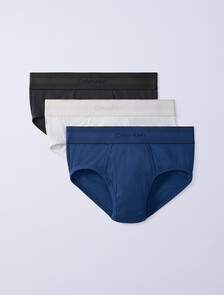 Jung Kook for Calvin Klein Heritage Cotton 3-Pack Brief, Dark Denim/Peat/Lily, hi-res