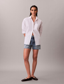 90s Signature Frayed Denim Short, BLUE DUNE, hi-res