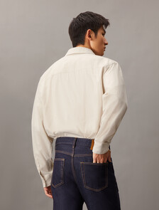 Relaxed Cotton Chambray Shirt, Moonbeam, hi-res