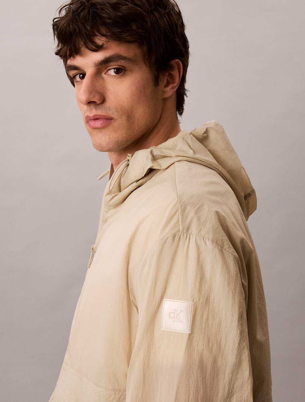 Lightweight Packable Nylon Windbreaker, Plaza Taupe, hi-res