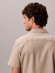 Linen Lyocell Classic Fit Shirt, Roasted Cashew, hi-res