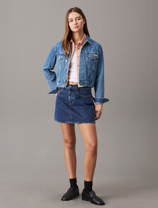 Cropped 90's Denim Jacket, Denim Medium, hi-res