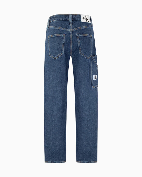 90s Straight Blue Stonewash Utility Jeans
