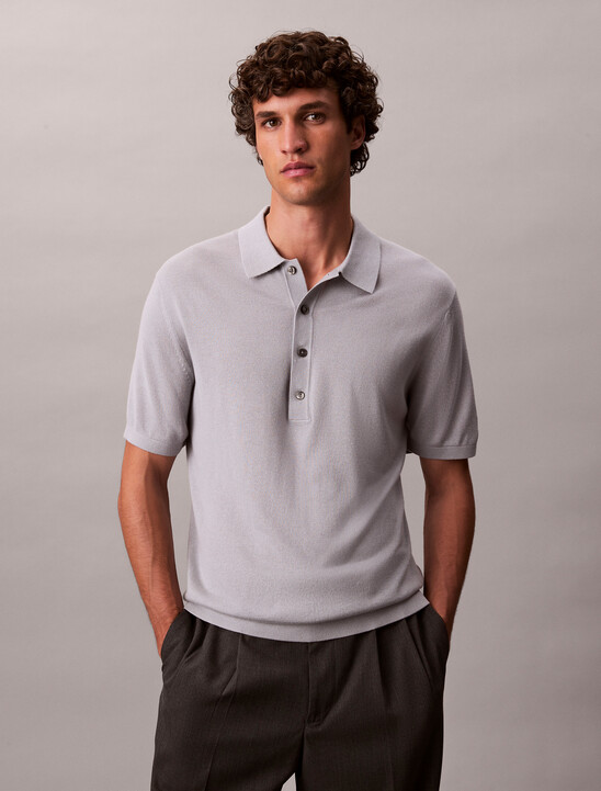 Silk Cashmere Polo Sweater