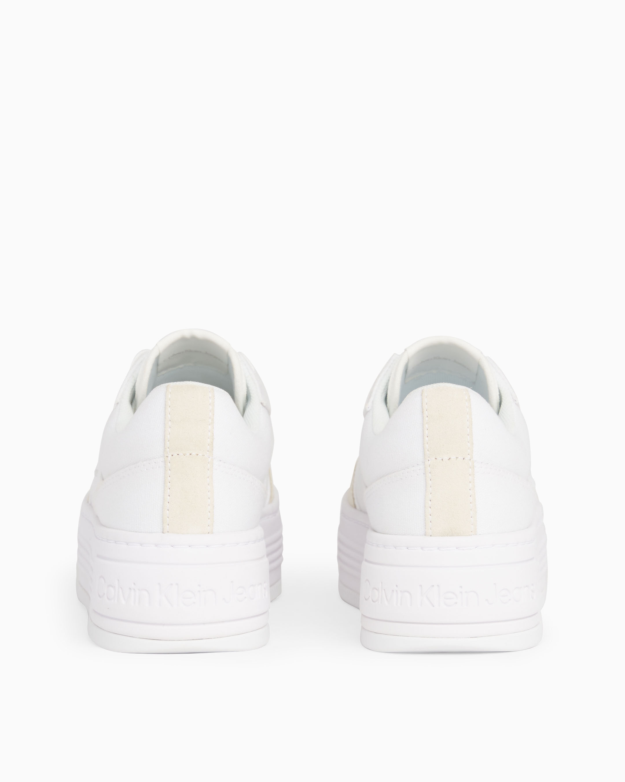 White platform clearance canvas trainers