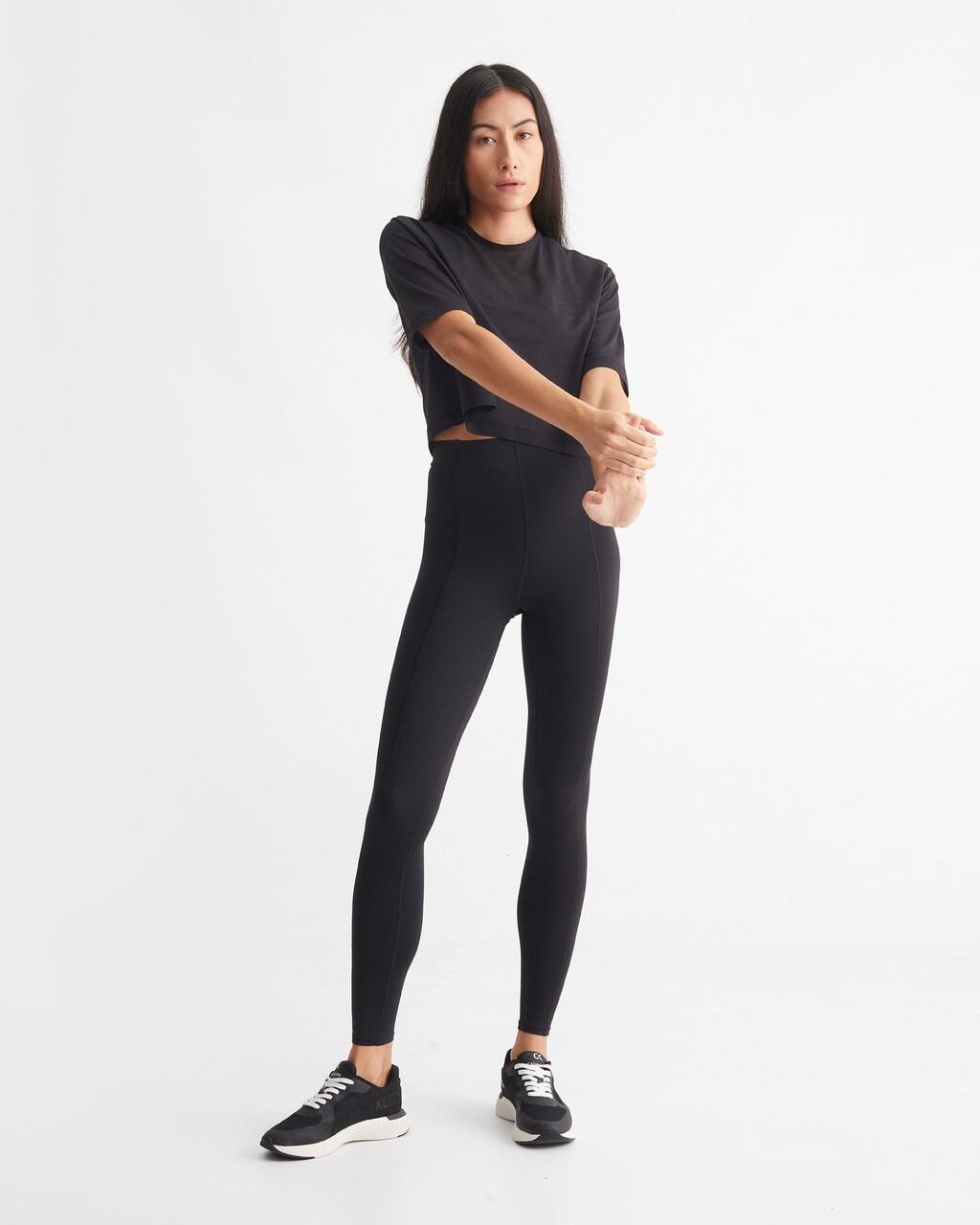 CK SPORT MESH RELAXED TEE, BLACK BEAUTY, hi-res