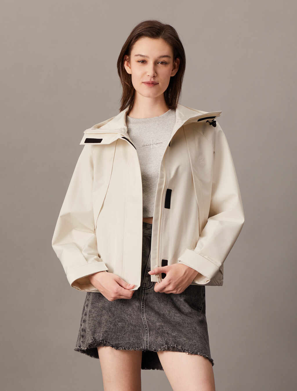 Technical Windbreaker, Ivory, hi-res