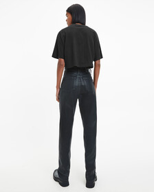 CROPPED GLOSS LOGO T-SHIRT, Ck Black, hi-res
