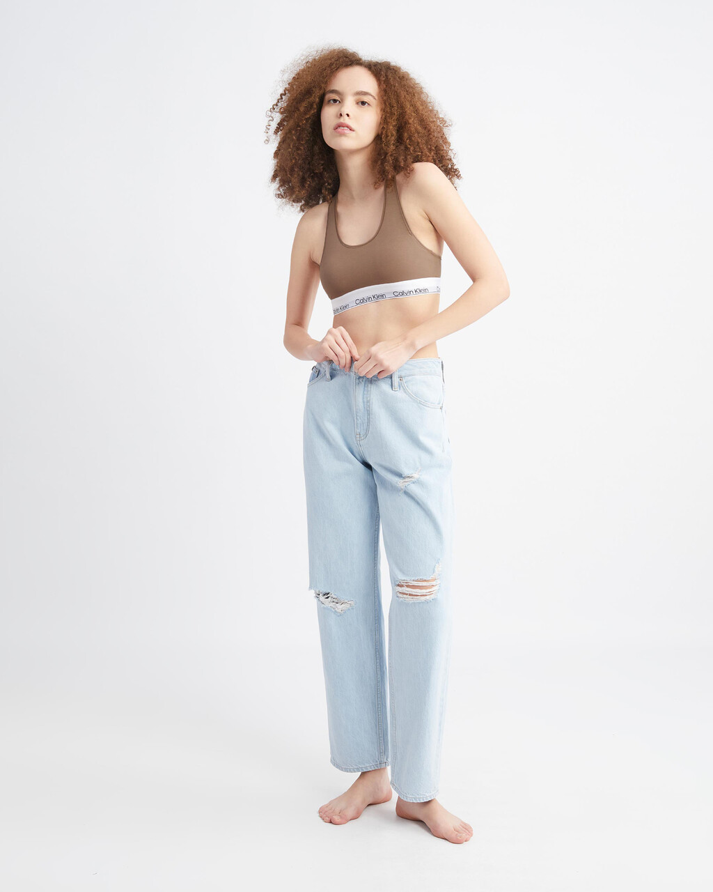 Sustainable Lightly Lined Bralette, Rich Taupe, hi-res