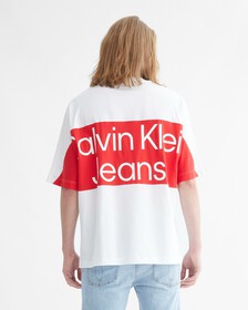 NOCTURAL REDS MOCK NECK BACK LOGO TEE, BRIGHT WHITE, hi-res