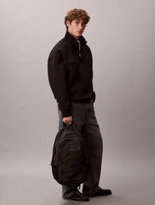 Water-Repellent Ripstop Logo Backpack, Black, hi-res