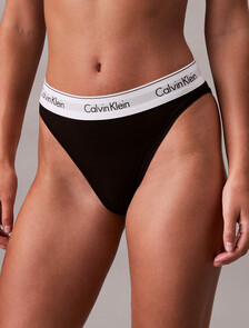 High Leg Bikini Briefs - Icon Cotton Modal, Black, hi-res