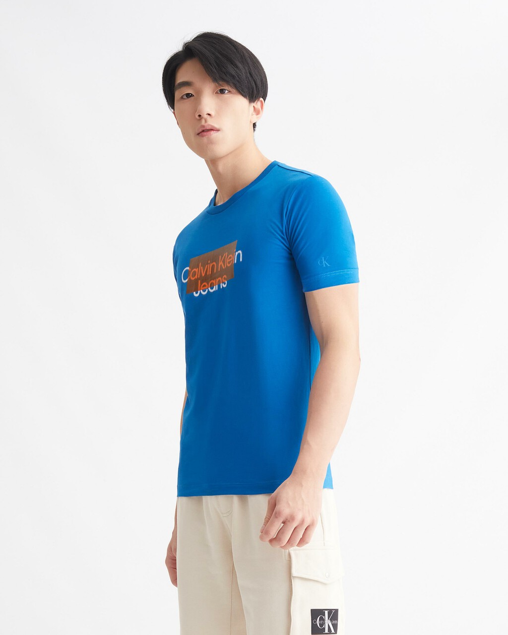 Movements Blurry Logo Slim Tee, Tarps Blue, hi-res