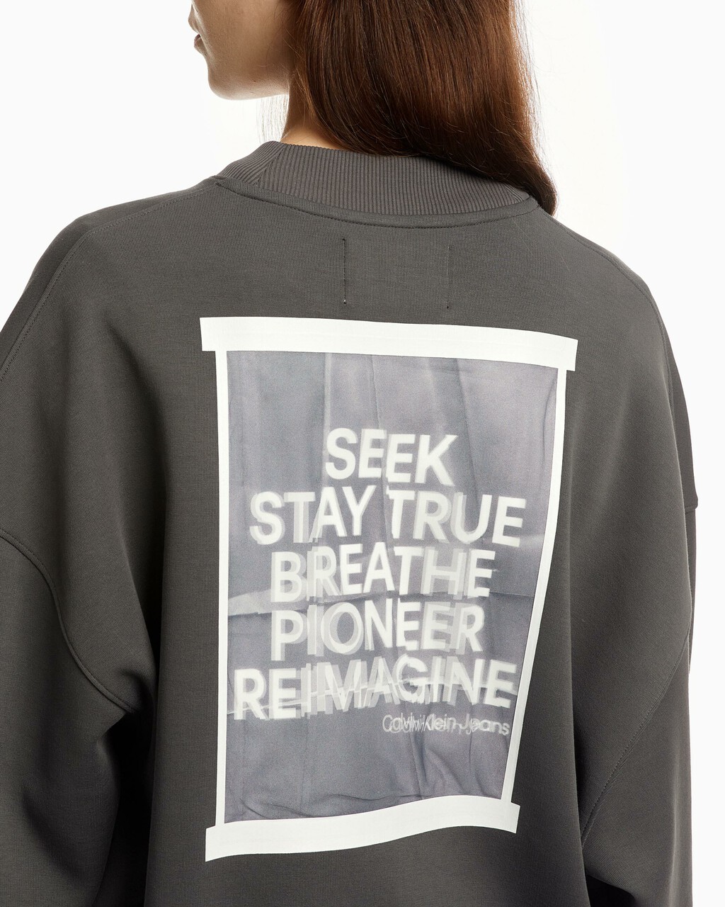 Hybrid Comfort Back Slogan Sweatshirt, Industrial Grey, hi-res