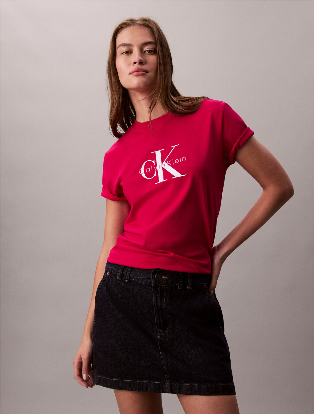 Monogram T-shirt, Petunia Pink, hi-res