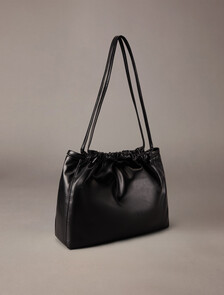 Drawstring Shoulder Bag, Black Beauty, hi-res