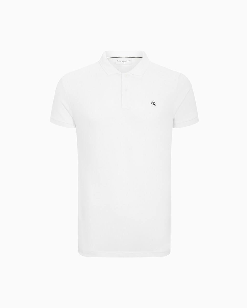 PIMA COTTON STRETCH RAISED COLLAR SLIM POLO, Bright White, hi-res
