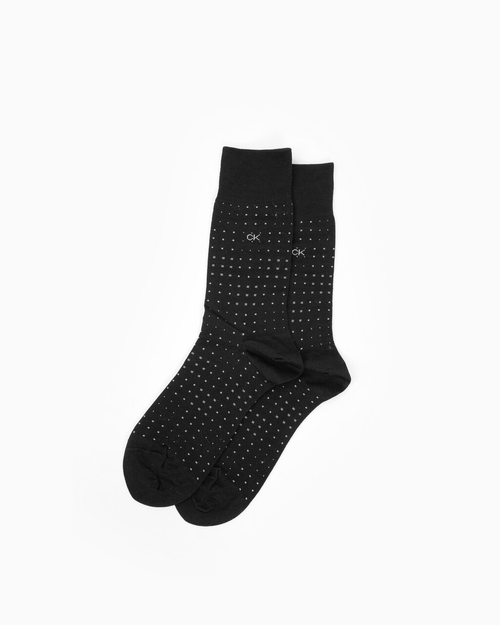 Men's 1 Pack Dots Cotton Crew Socks, BLACK, hi-res