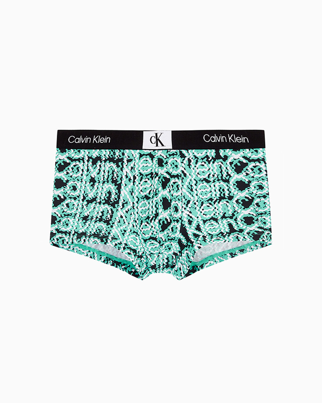 Calvin Klein 1996 Micro Low Rise Trunks, LAYERED WAVY LOGO PRINT_FRESH PEPPERMINT, hi-res