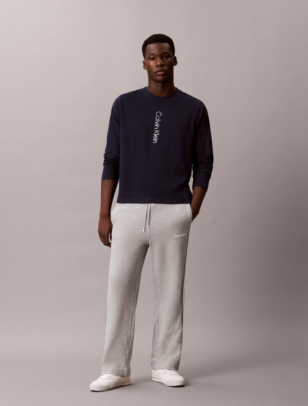 Cotton Blend French Terry Joggers, Medium Grey Heather, hi-res