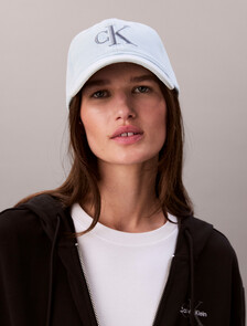 Embroidered Monogram Denim Baseball Cap, Light Wash Denim, hi-res