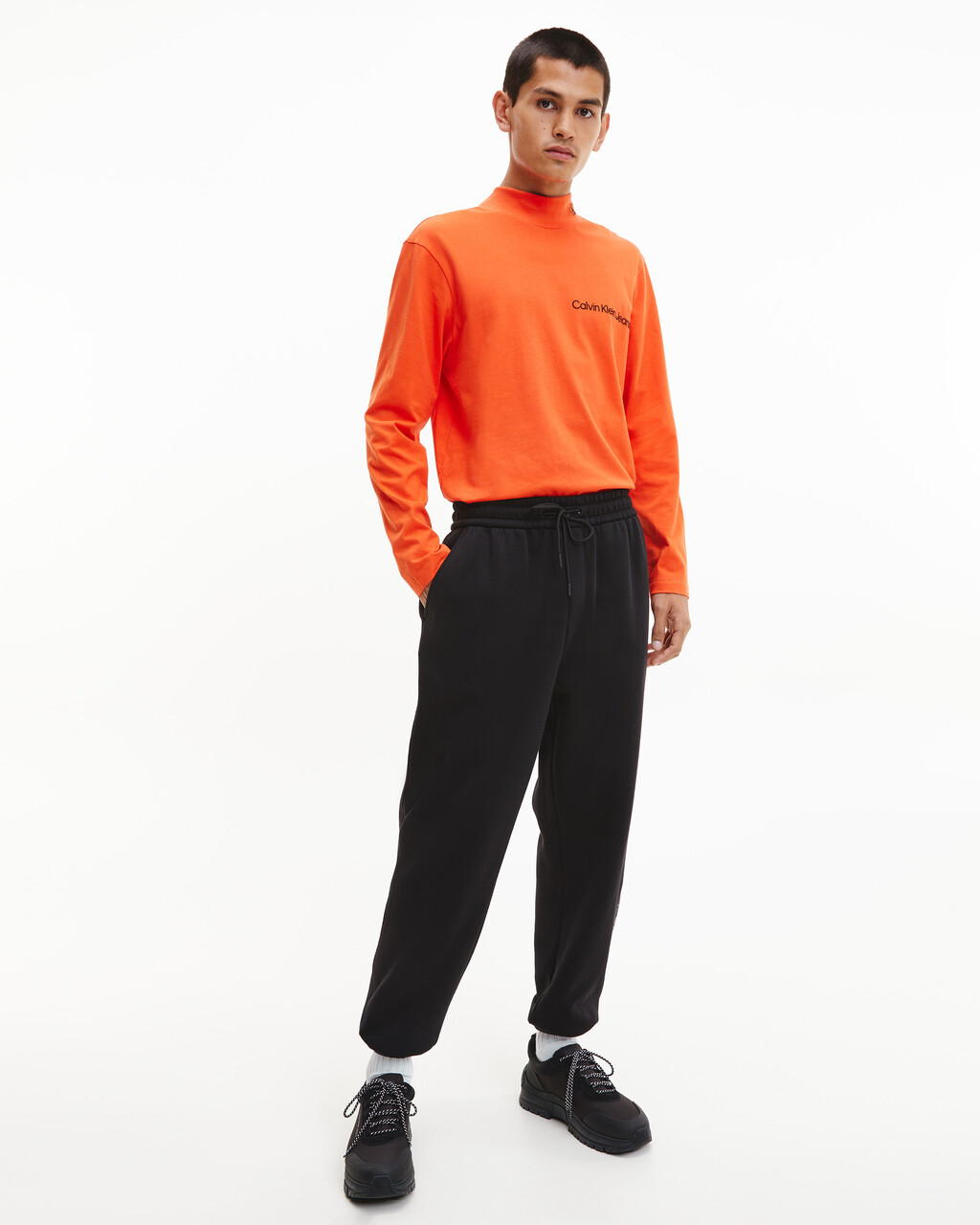 RELAXED LONG SLEEVE T-SHIRT, Coral Orange, hi-res