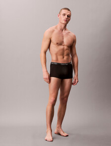 3 Pack Low Rise Trunks - Microfibre Stretch, 3 BLACK, hi-res