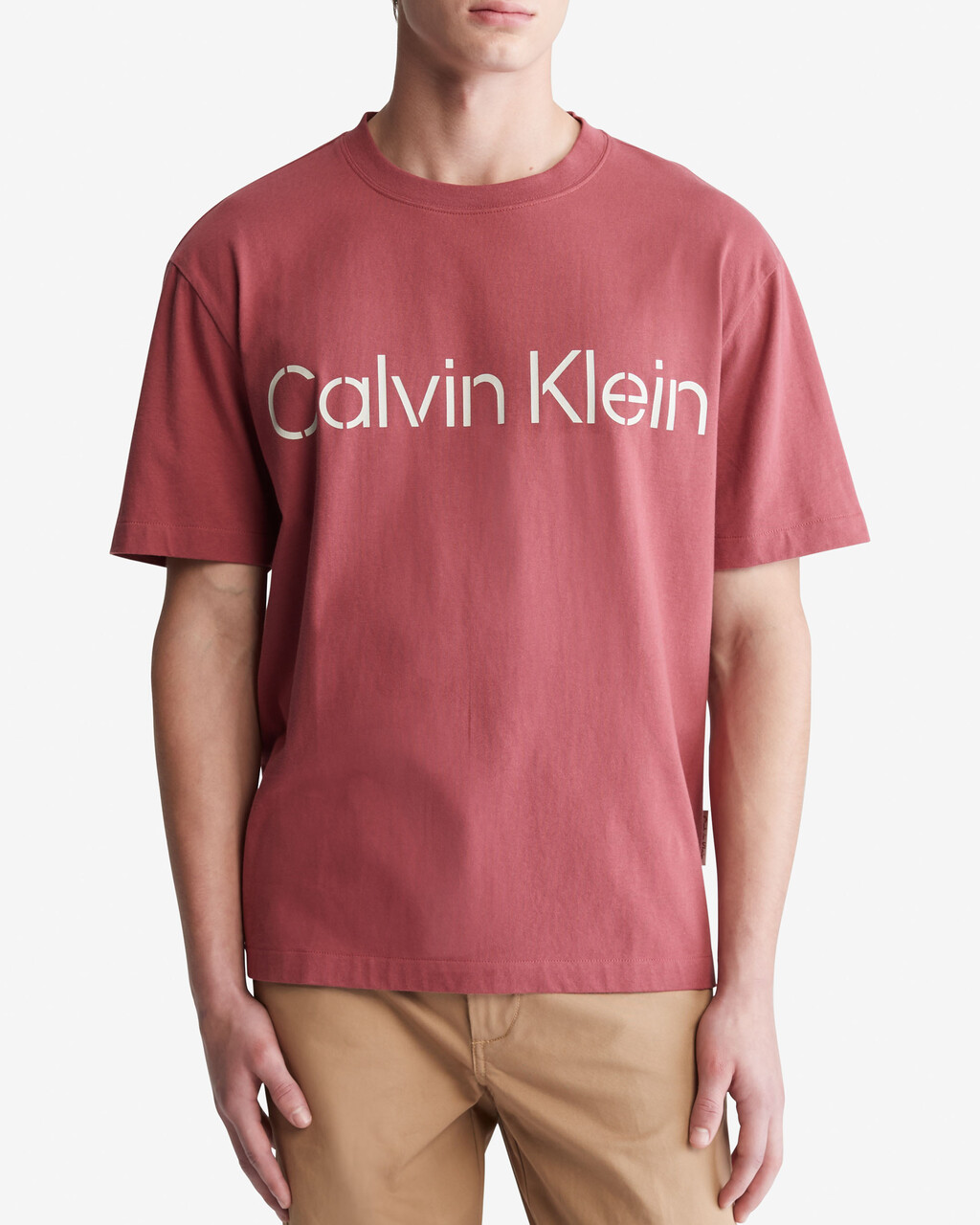 KHAKIS RELAXED STENCIL LOGO TEE, Raspberry Blush, hi-res