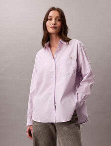 Relaxed Cotton Poplin Shirt, Island Lilac, hi-res