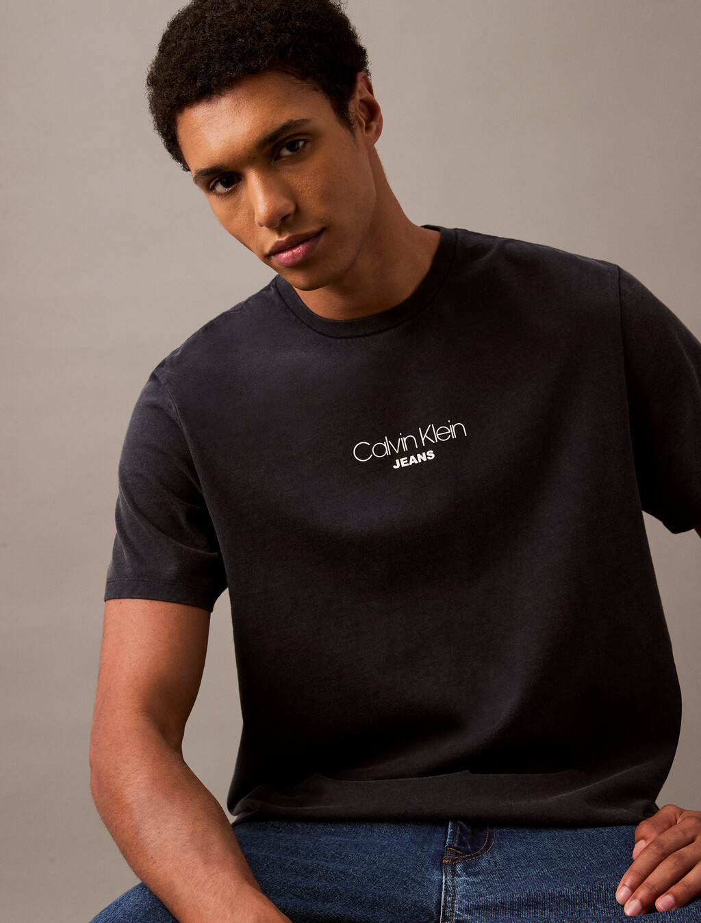Acid Wash Logo T-shirt, Sky Captain, hi-res