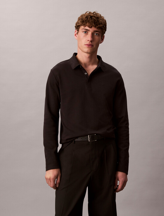Luxe Cotton Long Sleeve Polo